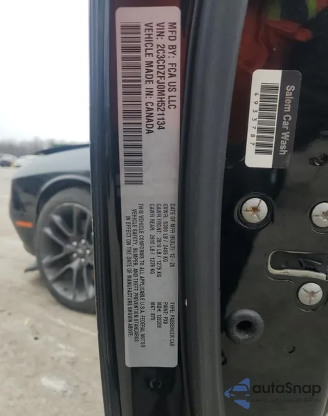 2021 Dodge Challenger R/T Scat Pack from USA, damaged, VIN 2C3CDZFJ0MH521134